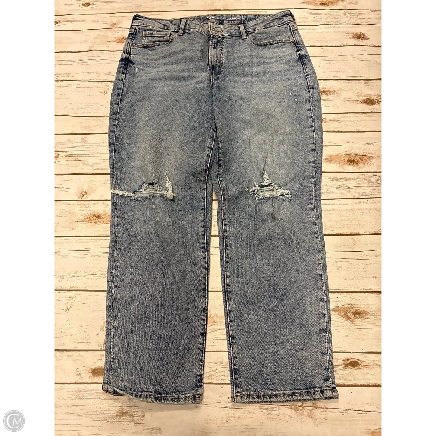 Jeans Straight By Old Navy In Blue Denim, Size: 14