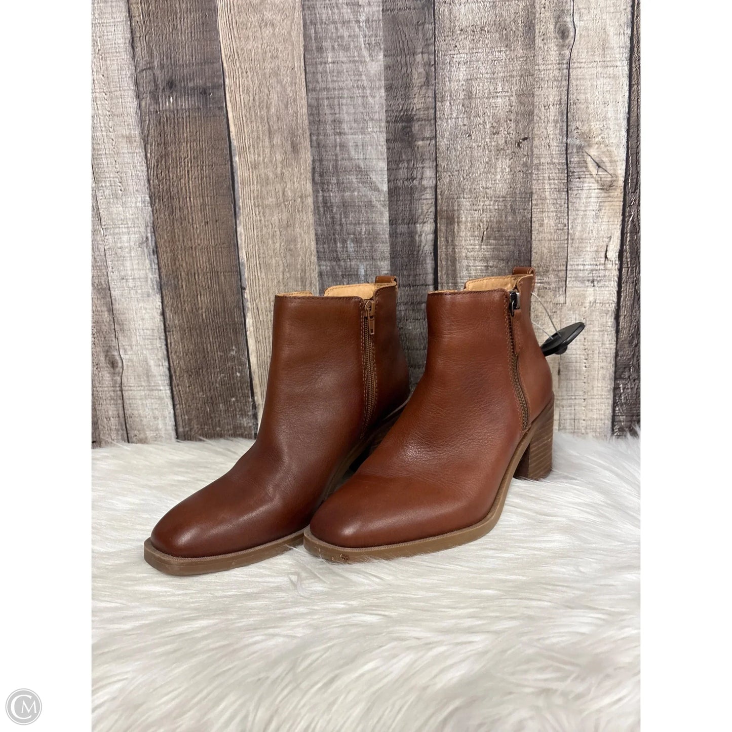 Boots Ankle Heels By Crown Vintage In Brown, Size: 9