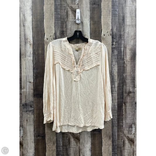 Top Long Sleeve By Democracy In Cream, Size: Xl