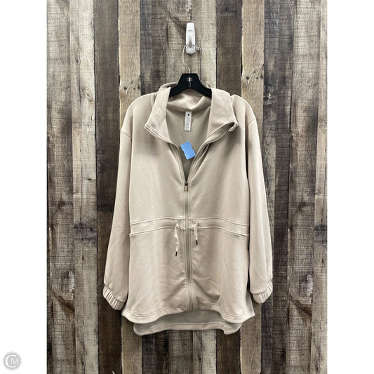 Athletic Jacket By Yogalicious In Tan, Size: Xl