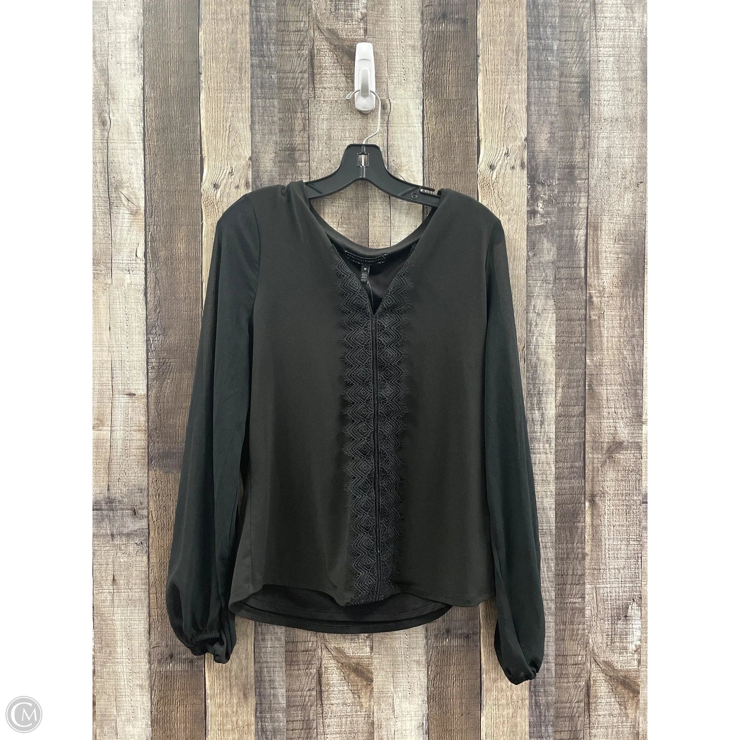 Top Long Sleeve By White House Black Market In Black, Size: M