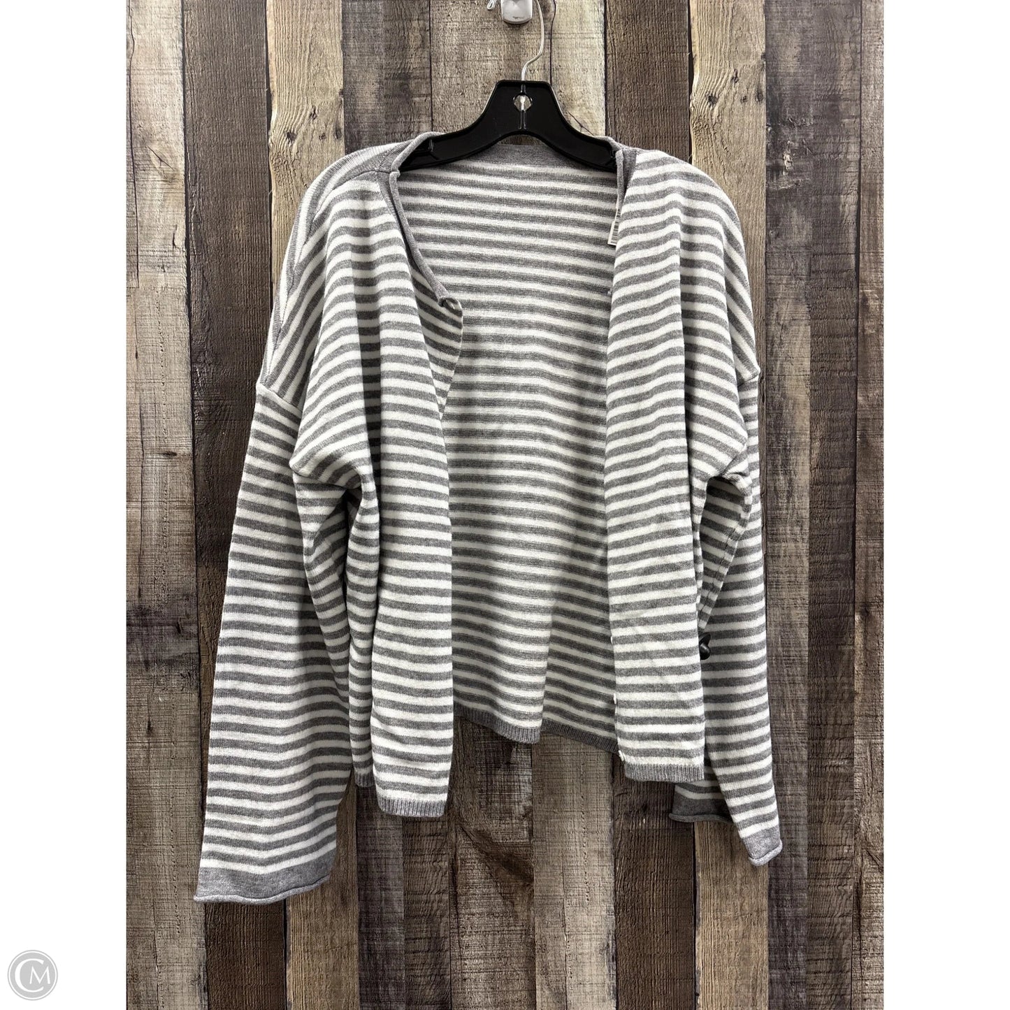 Sweater Cardigan By Cmf In Striped Pattern, Size: L