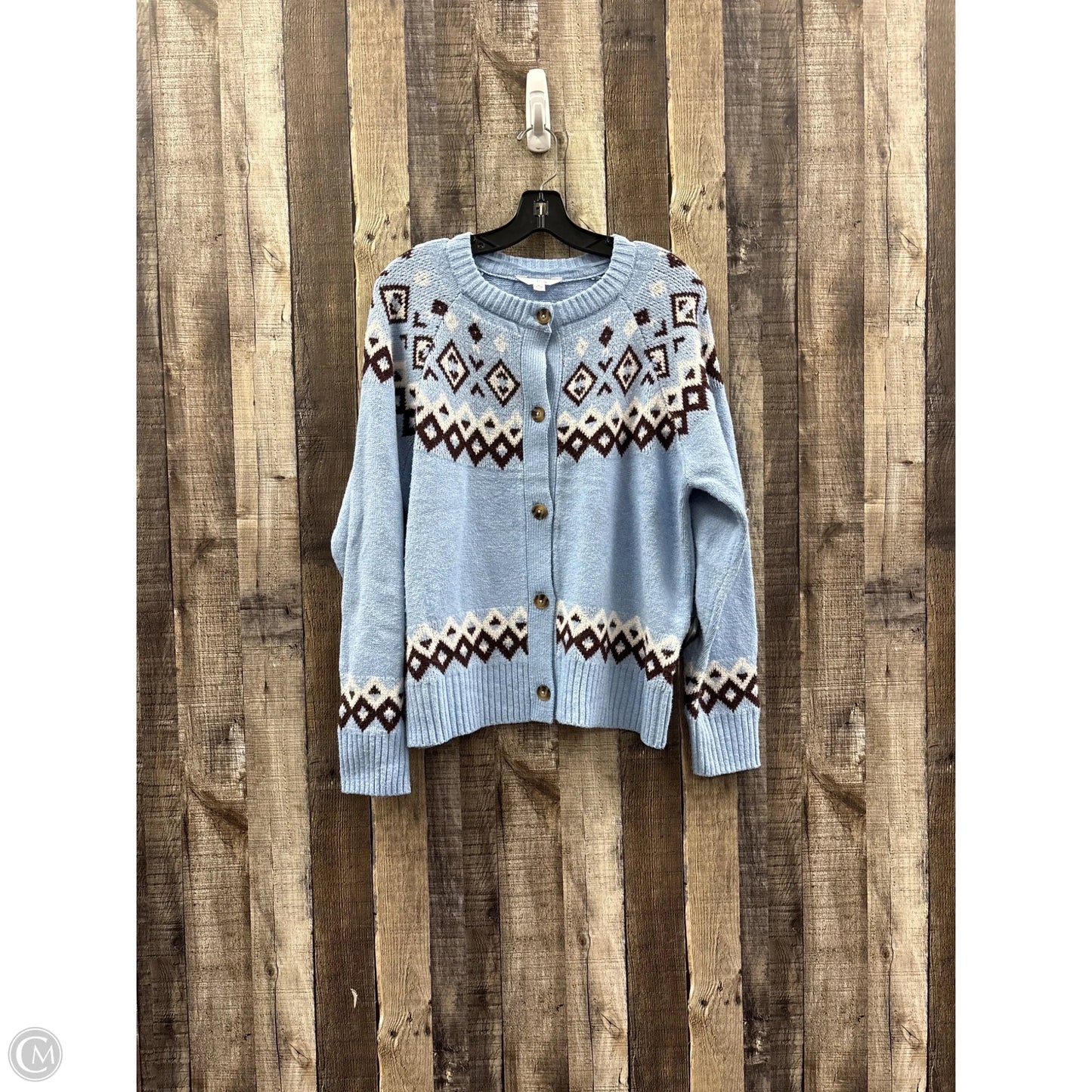 Sweater Cardigan By Time And Tru In Blue, Size: M