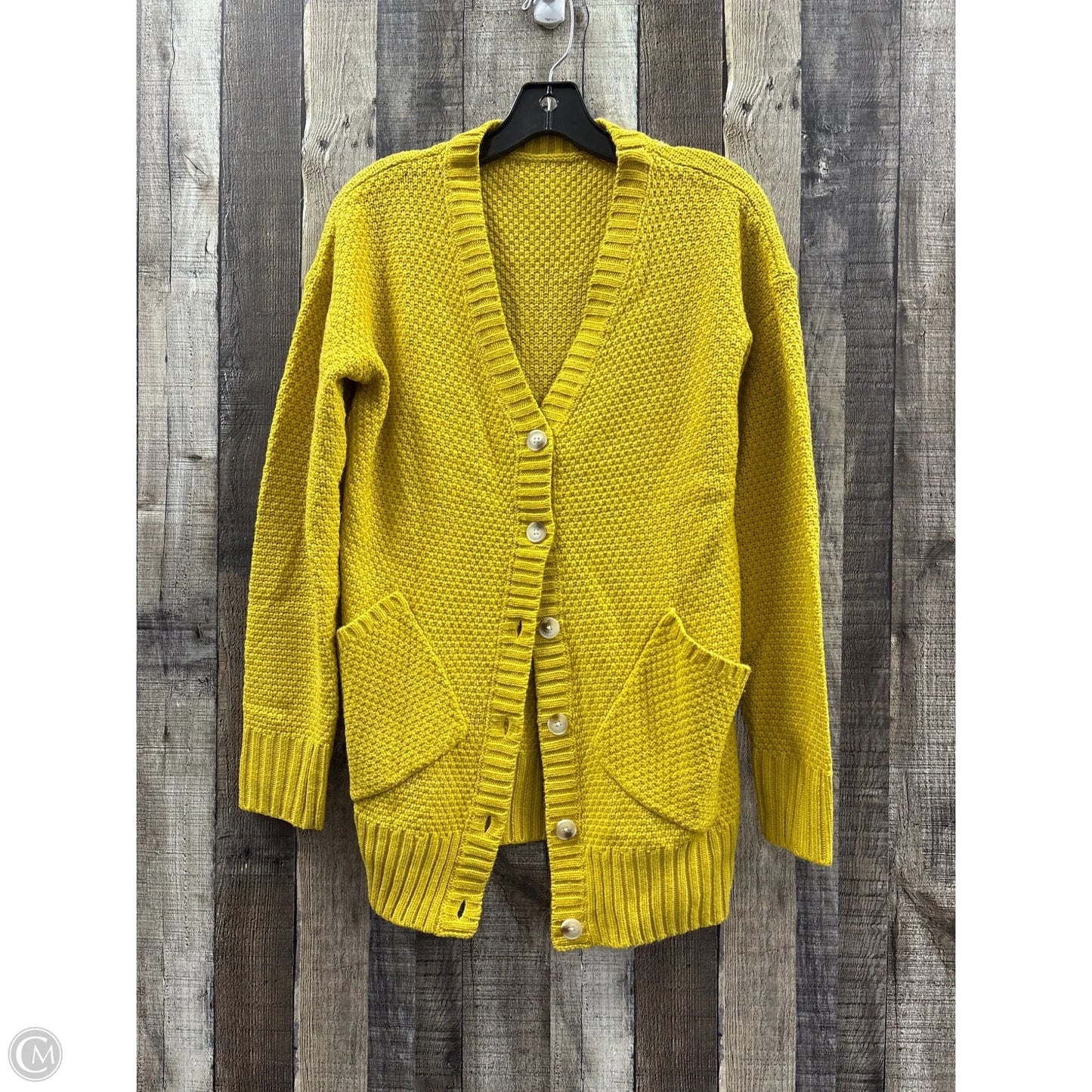 Sweater Cardigan By Cmf In Yellow, Size: S