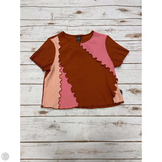 Top Short Sleeve By Wild Fable In Orange & Pink, Size: Xl