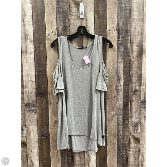 Top Short Sleeve Basic By Tahari By Arthur Levine In Grey, Size: Xl