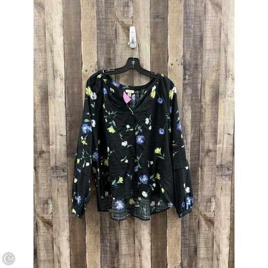 Top Long Sleeve By Ana In Black, Size: Xl
