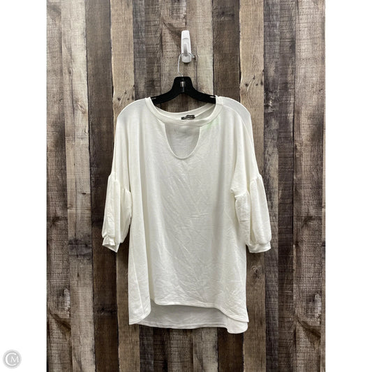 Top 3/4 Sleeve By White Birch In White, Size: L