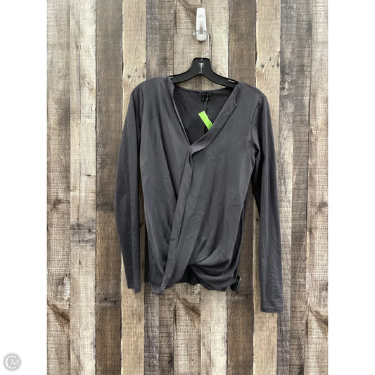 Top Long Sleeve By Theory In Grey, Size: S