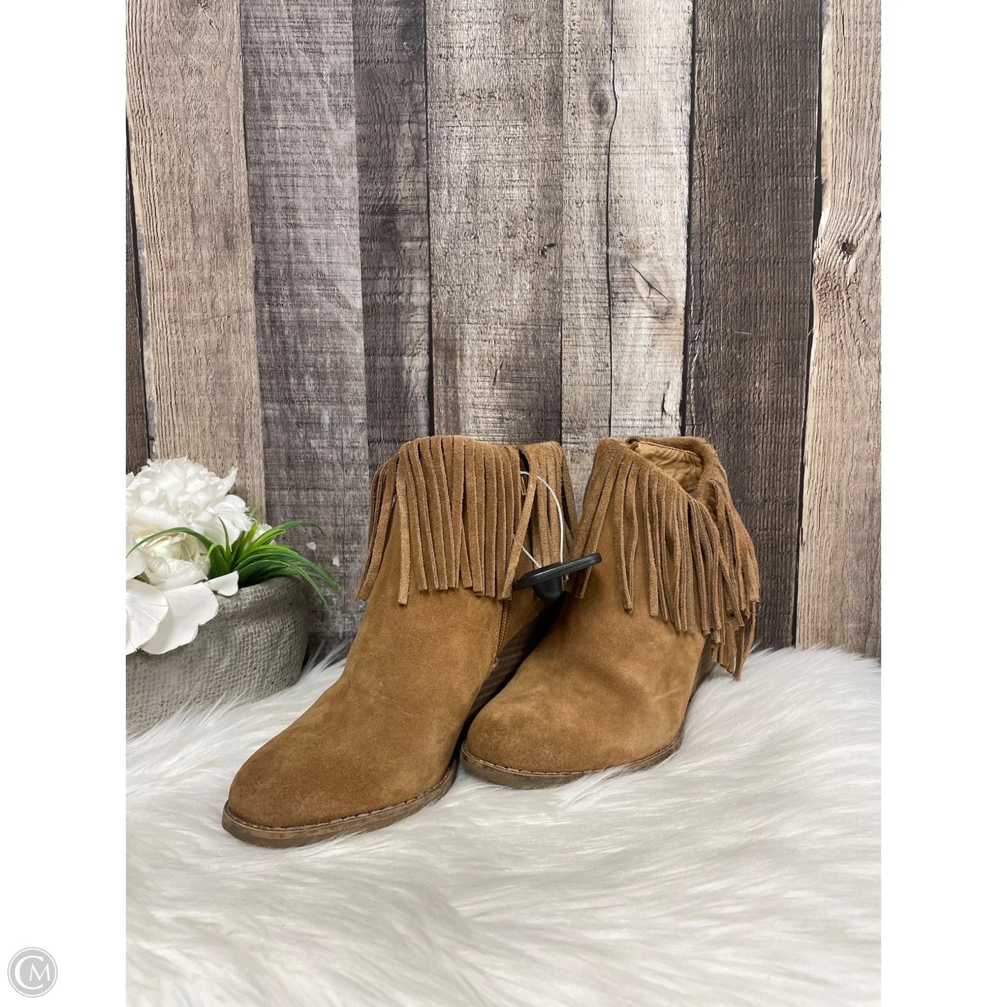 Boots Ankle Heels By Lucky Brand In Brown, Size: 7.5