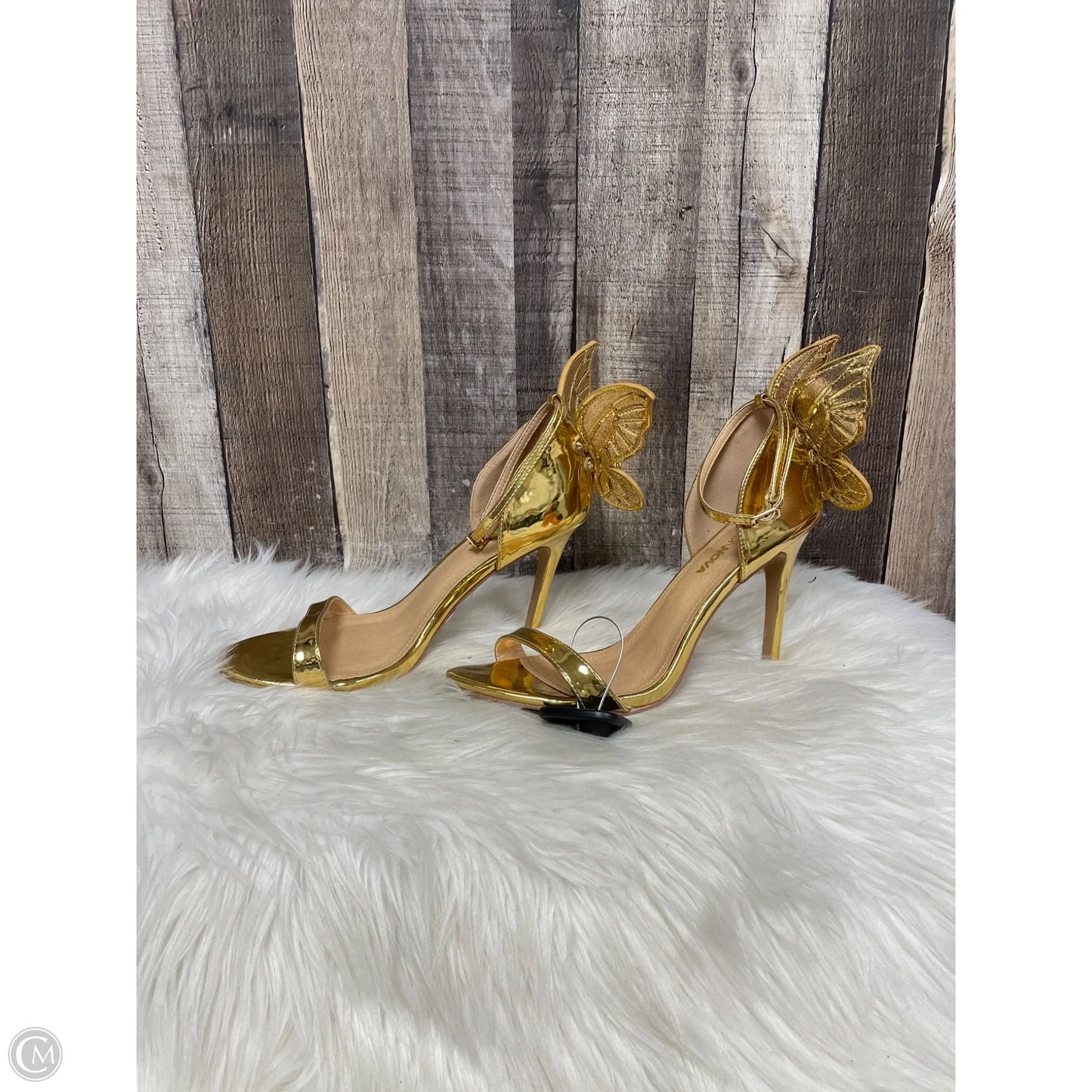 Shoes Heels Stiletto By Fashion Nova In Gold, Size: 11