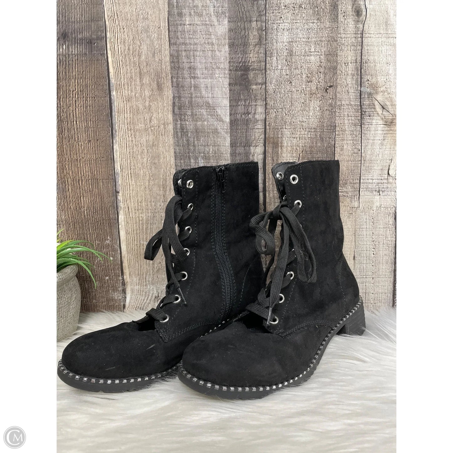 Boots Ankle Flats By Bamboo In Black, Size: 6.5