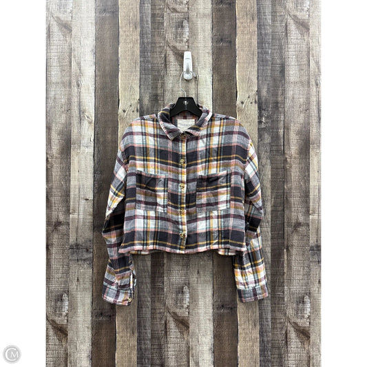 Top Long Sleeve By Aeropostale In Plaid Pattern, Size: M