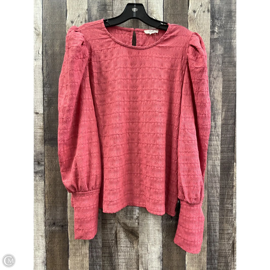 Top Long Sleeve By Easel In Mauve, Size: L