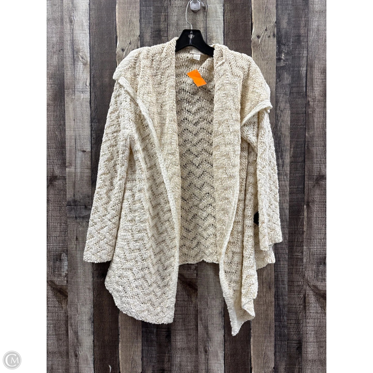 Sweater Cardigan By Loft In Beige, Size: L
