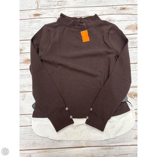 Top Long Sleeve By Ann Taylor In Brown, Size: Xs