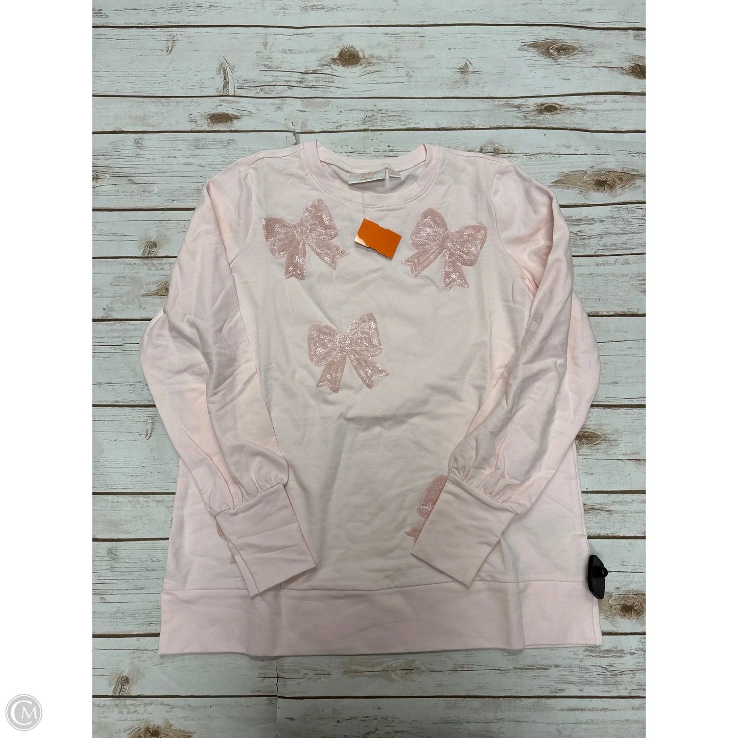 Top Long Sleeve By Cme In Pink, Size: Xs