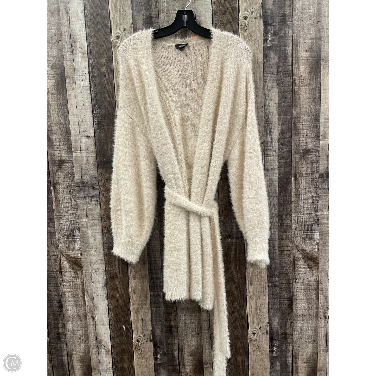 Sweater Cardigan By Express In Beige, Size: L