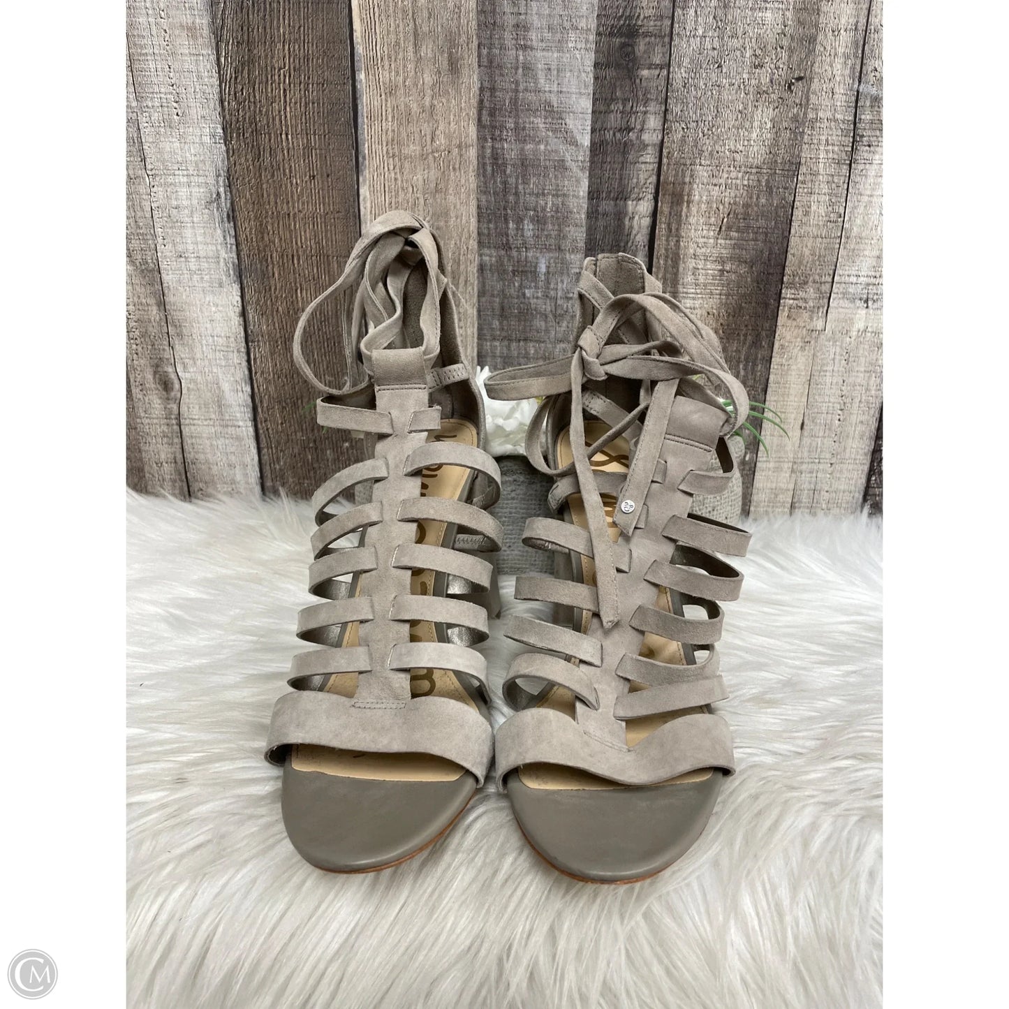 Sandals Heels Block By Sam Edelman In Taupe, Size: 11