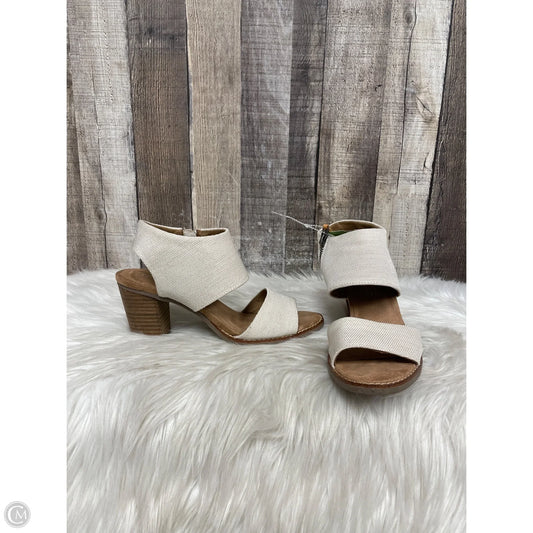 Sandals Heels Block By Toms In Cream, Size: 9