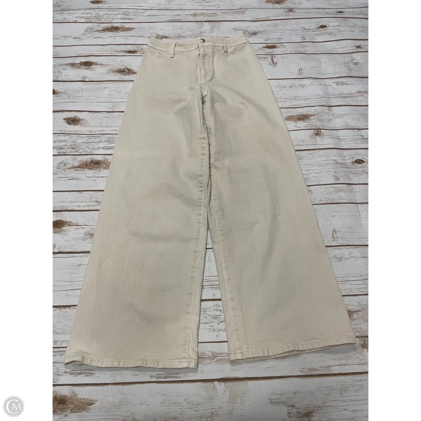 Jeans Wide Leg By Universal Thread In Cream Denim, Size: 2