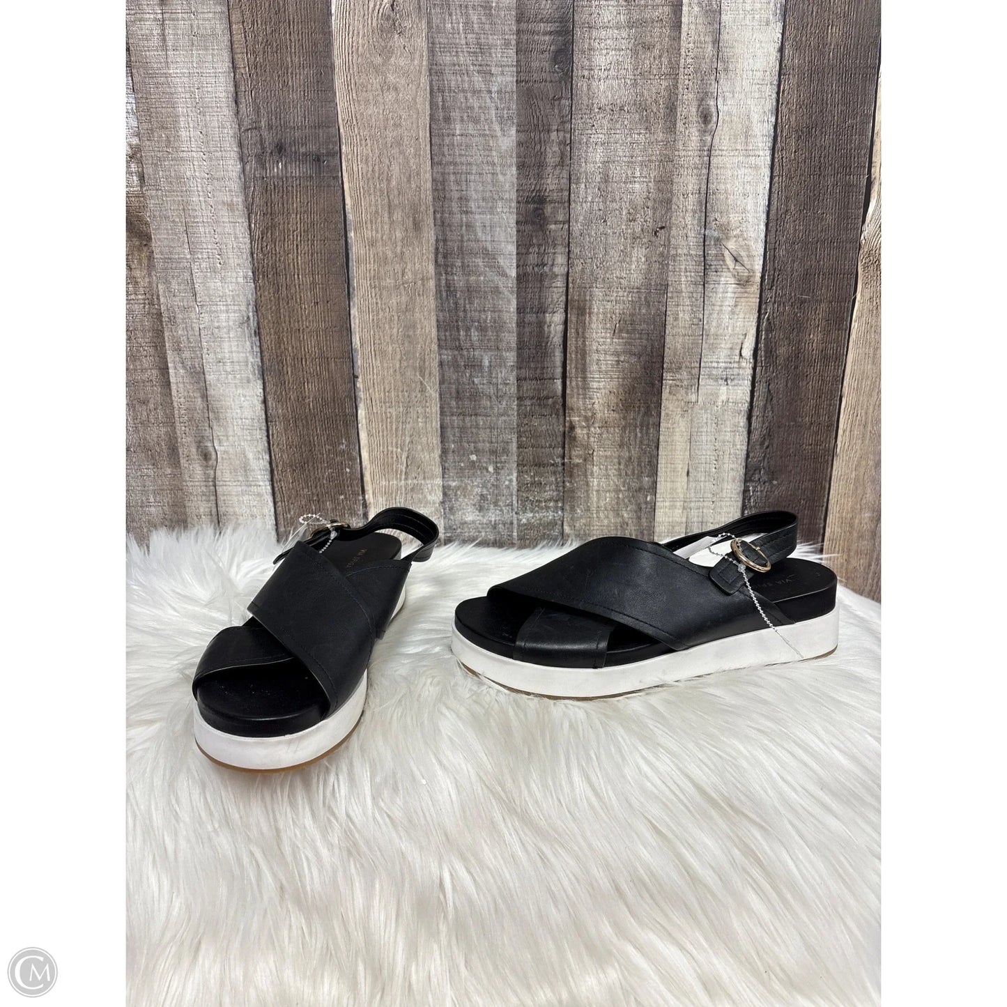 Sandals Flats By Via Spiga In Black & White, Size: 8