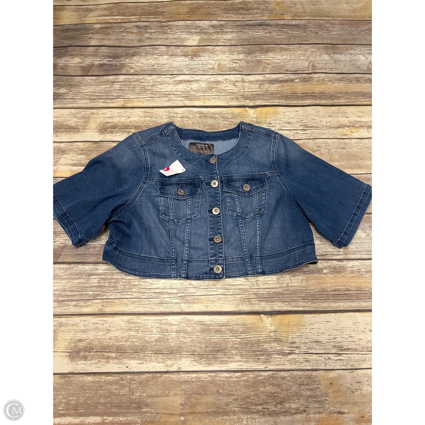 Top Short Sleeve By Torrid In Blue Denim, Size: 0