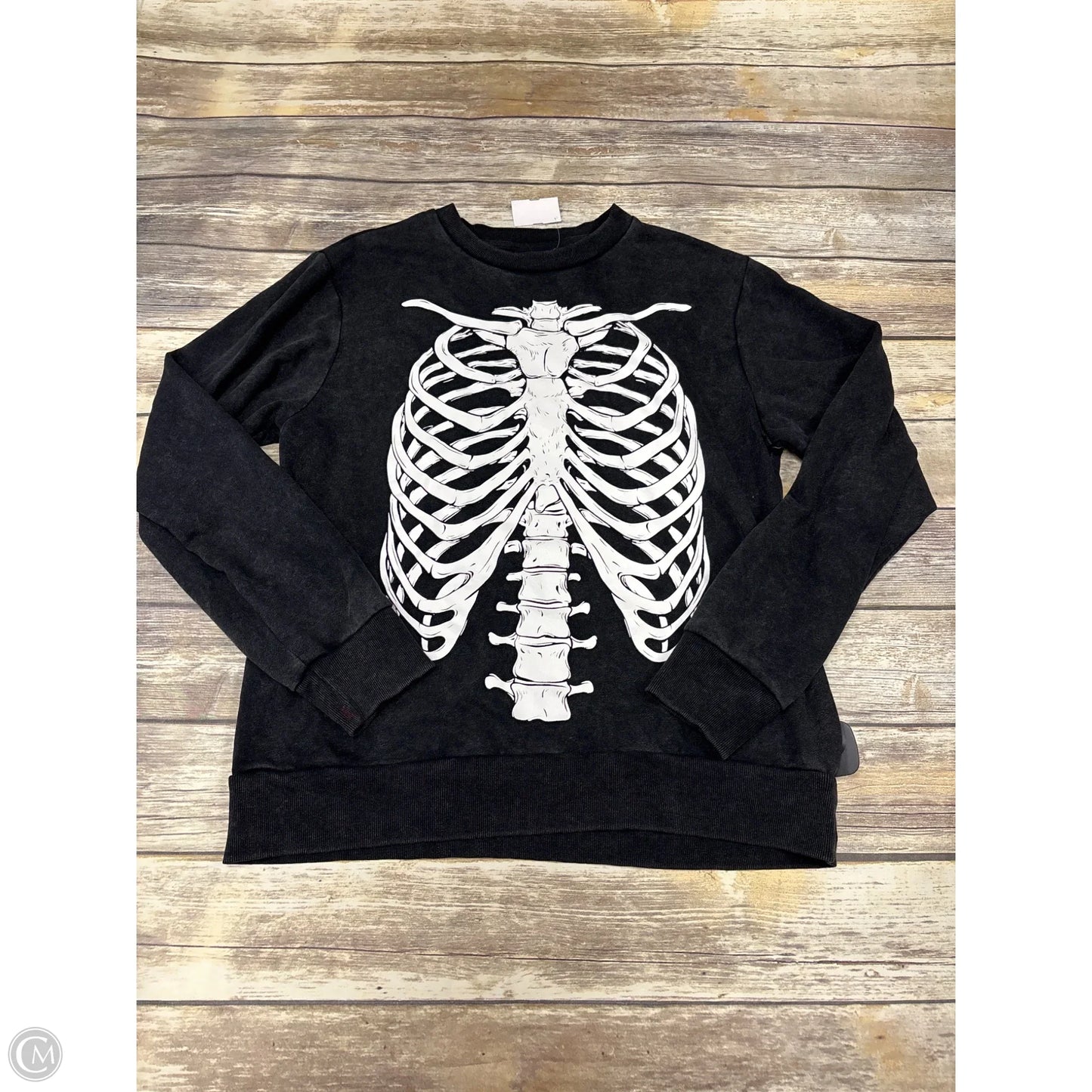 Top Long Sleeve By Cme In Grey, Size: L
