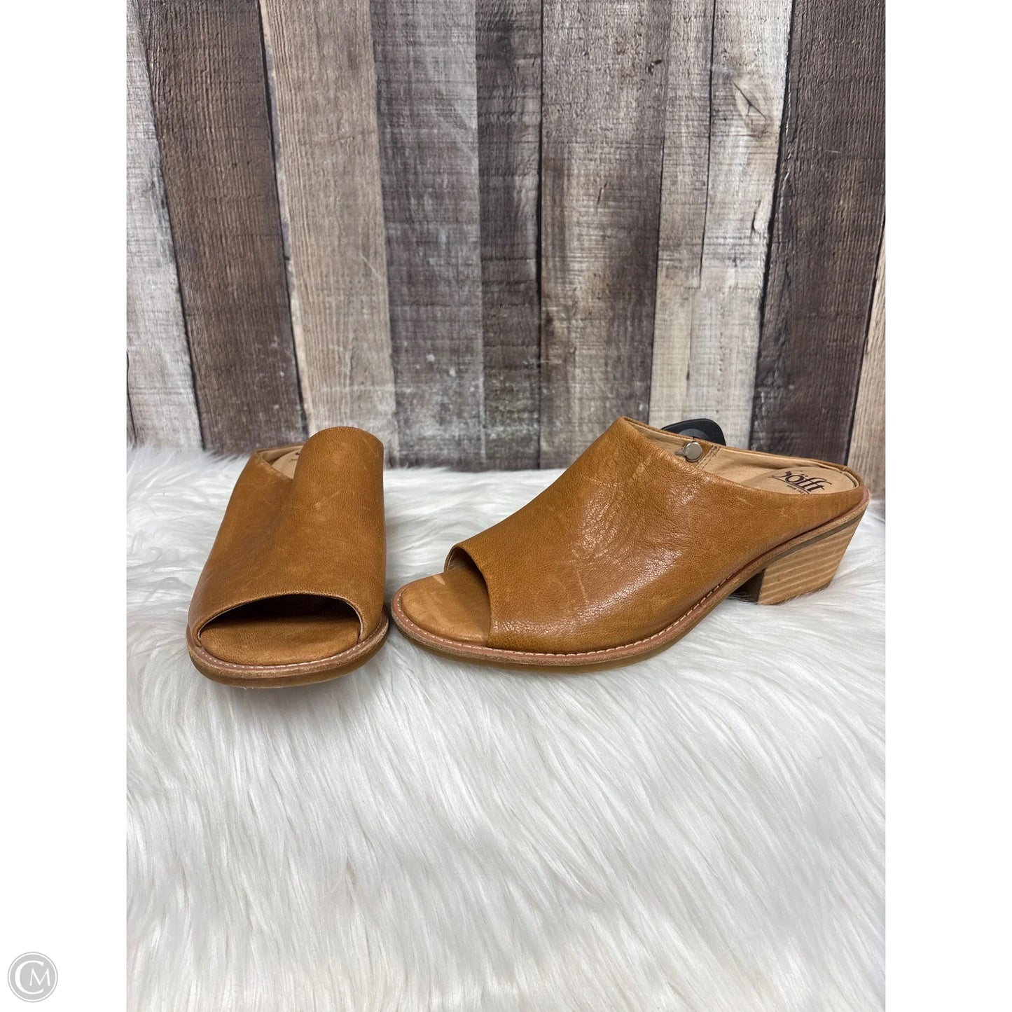Sandals Heels Block By Sofft In Brown, Size: 7.5