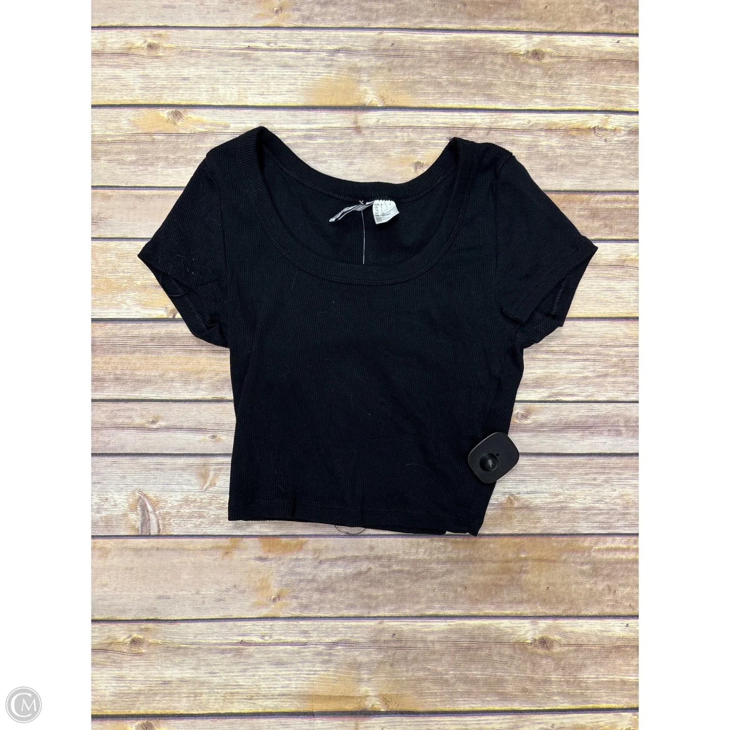 Top Short Sleeve By Divided In Black, Size: S