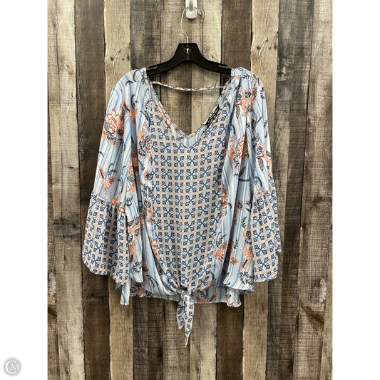 Top Long Sleeve By Zac And Rachel In Multi-colored, Size: 2x