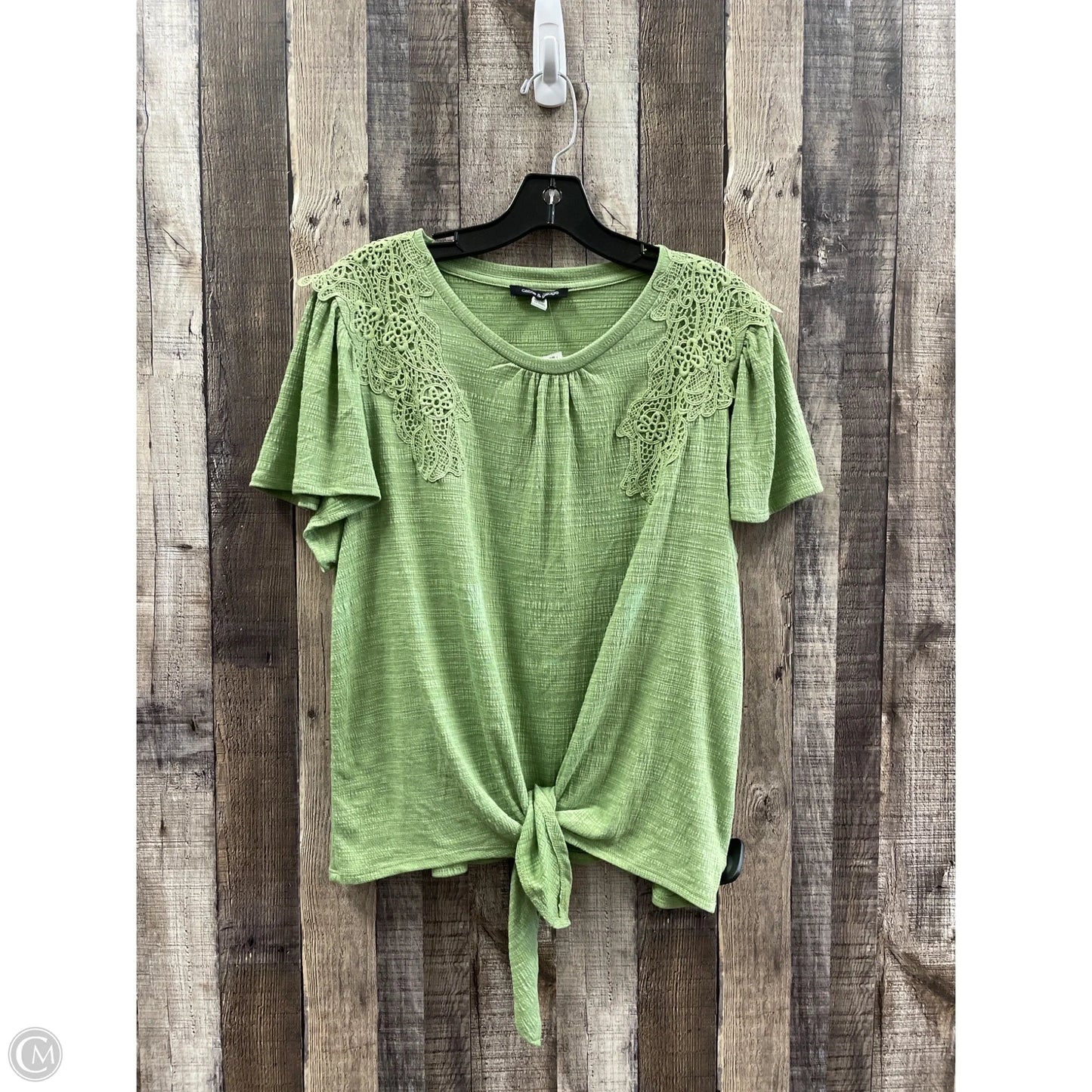 Top Short Sleeve By Cable And Gauge In Green, Size: Xl