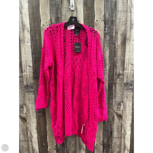 Sweater Cardigan By Forever 21 In Pink, Size: S