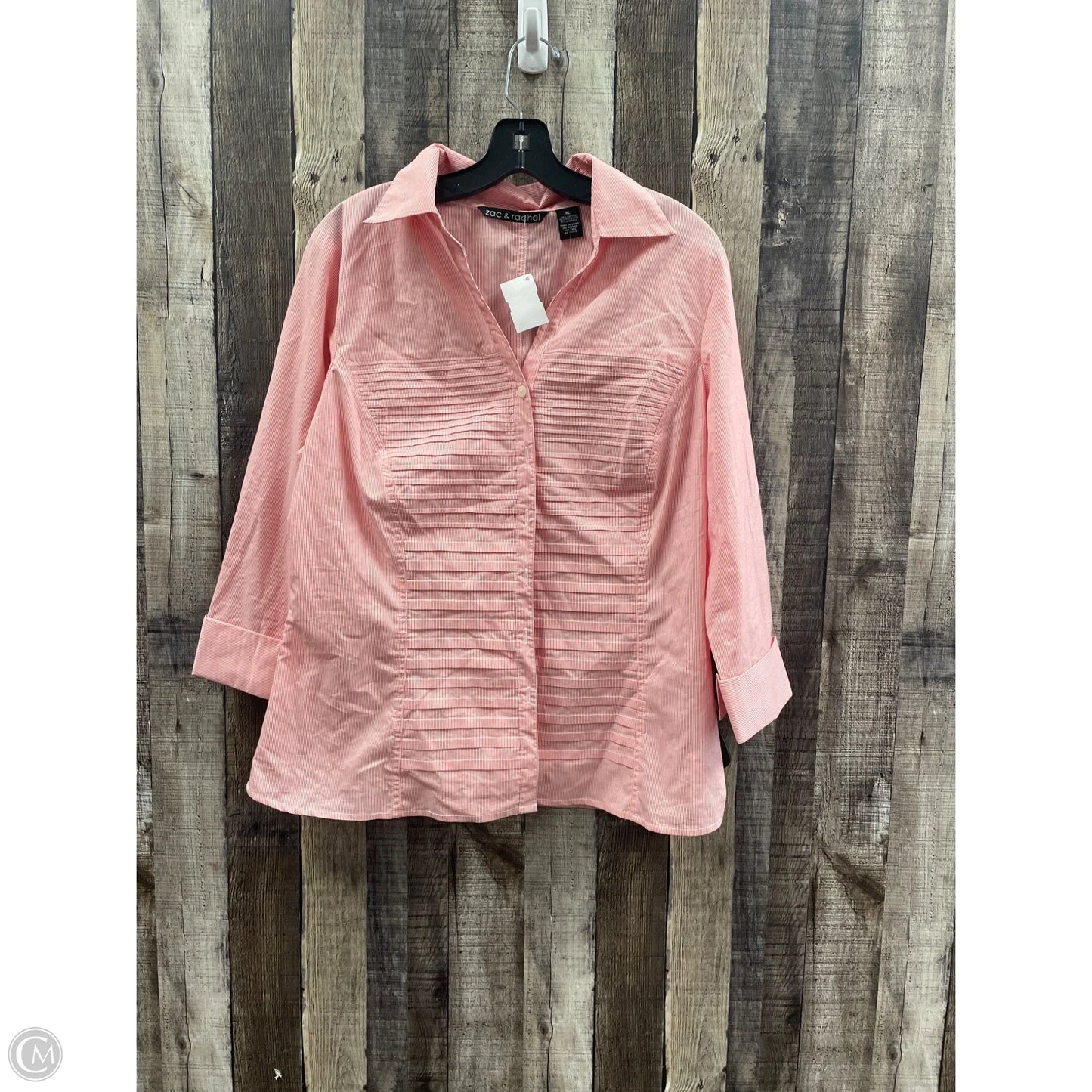 Top 3/4 Sleeve By Zac And Rachel In Striped Pattern, Size: Xl