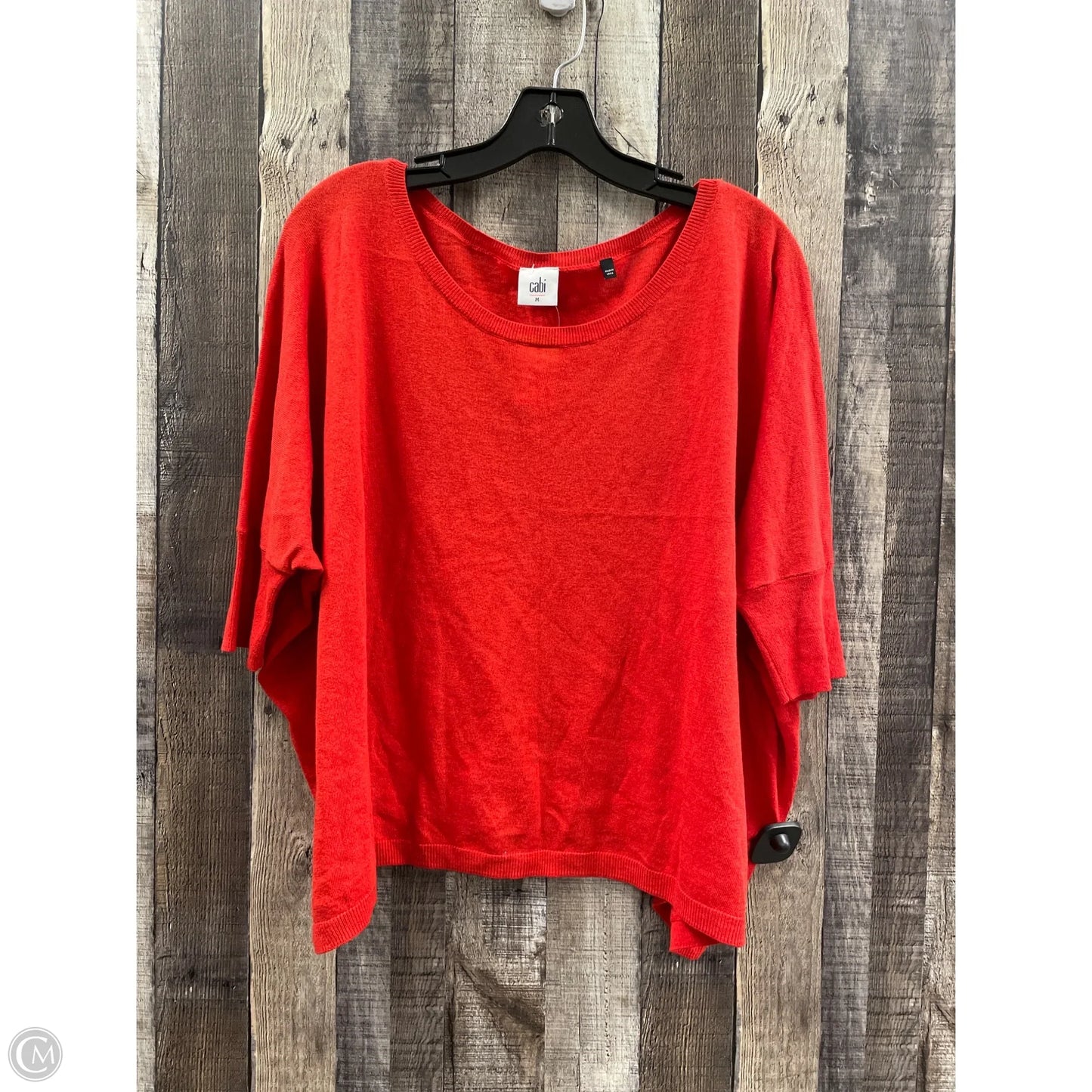 Sweater Short Sleeve By Cabi In Red, Size: M