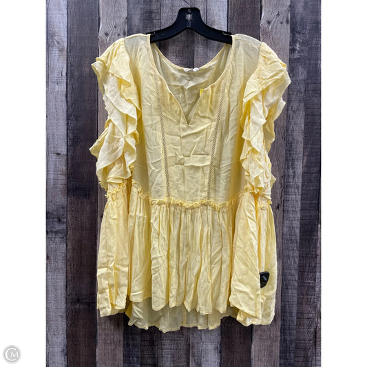 Top Sleeveless By Cato In Yellow, Size: 2x
