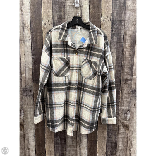 Jacket Shirt By Maurices In Plaid Pattern, Size: L
