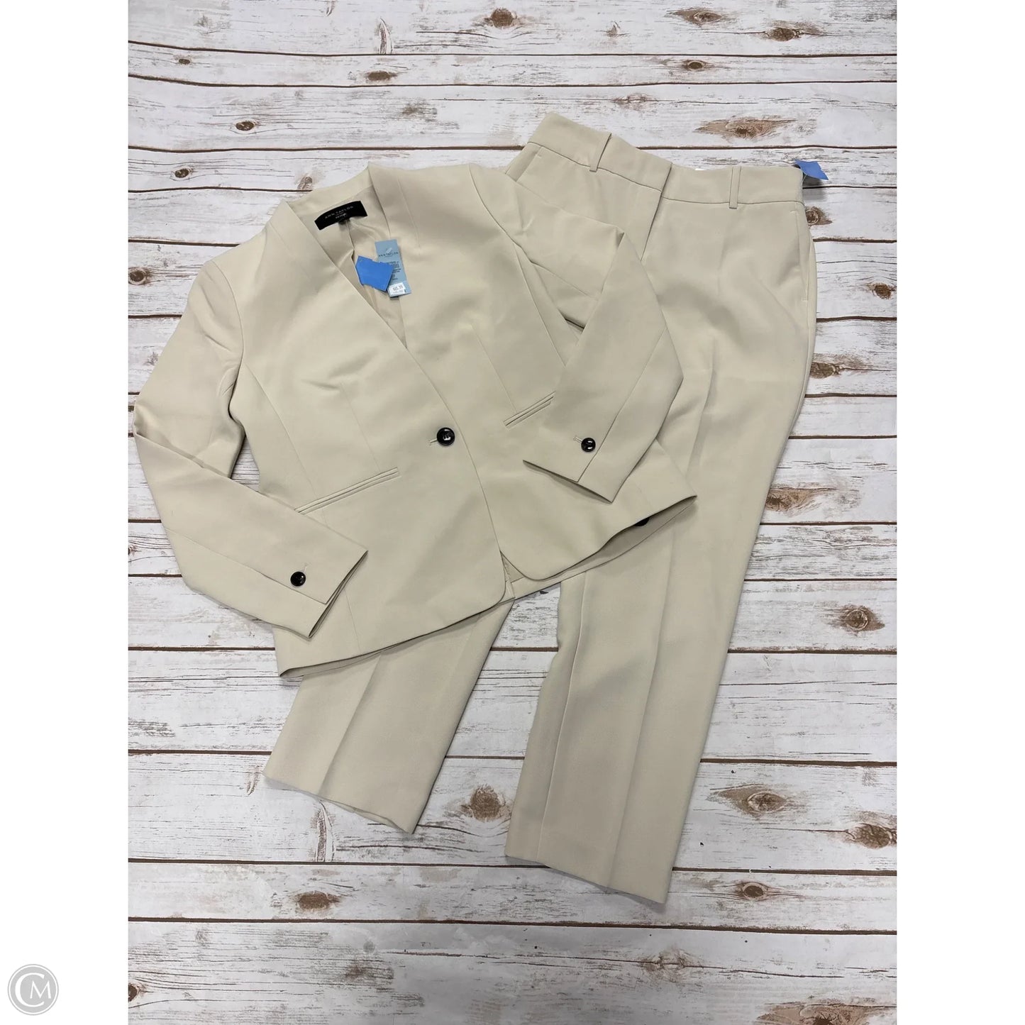 Pants Suit 2pc By Ann Taylor In Cream, Size: 4p