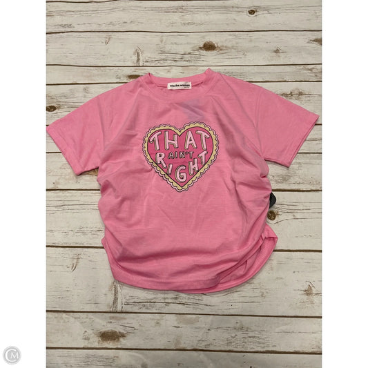 Top Short Sleeve By Cme In Pink, Size: S