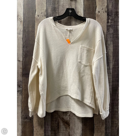 Top Long Sleeve By Blu Pepper In Cream, Size: L
