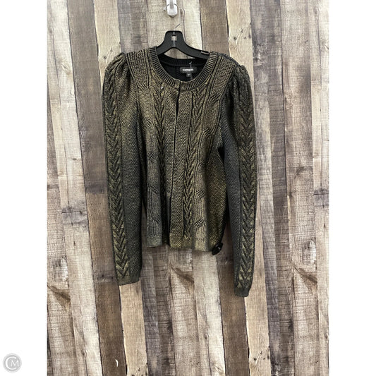 Sweater Cardigan By Express In Gold, Size: M