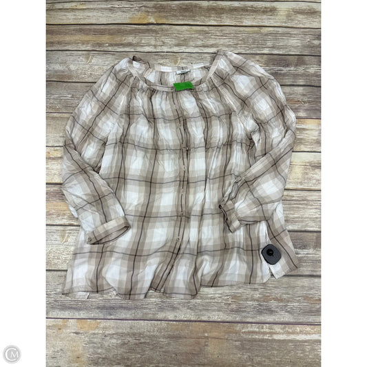 Top Long Sleeve By J. Jill In Plaid Pattern, Size: 2x