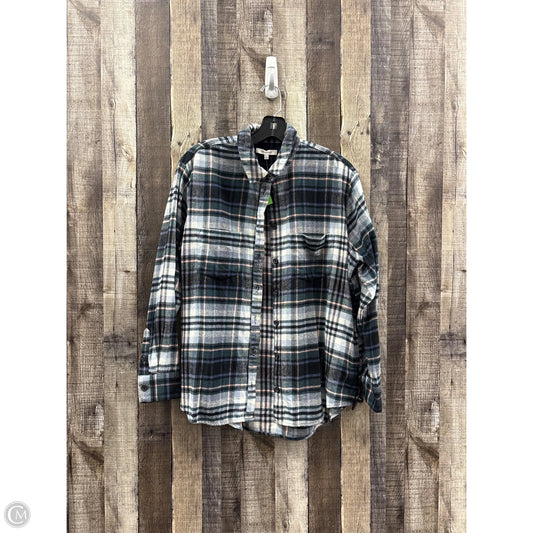 Top Long Sleeve By Madewell In Plaid Pattern, Size: M