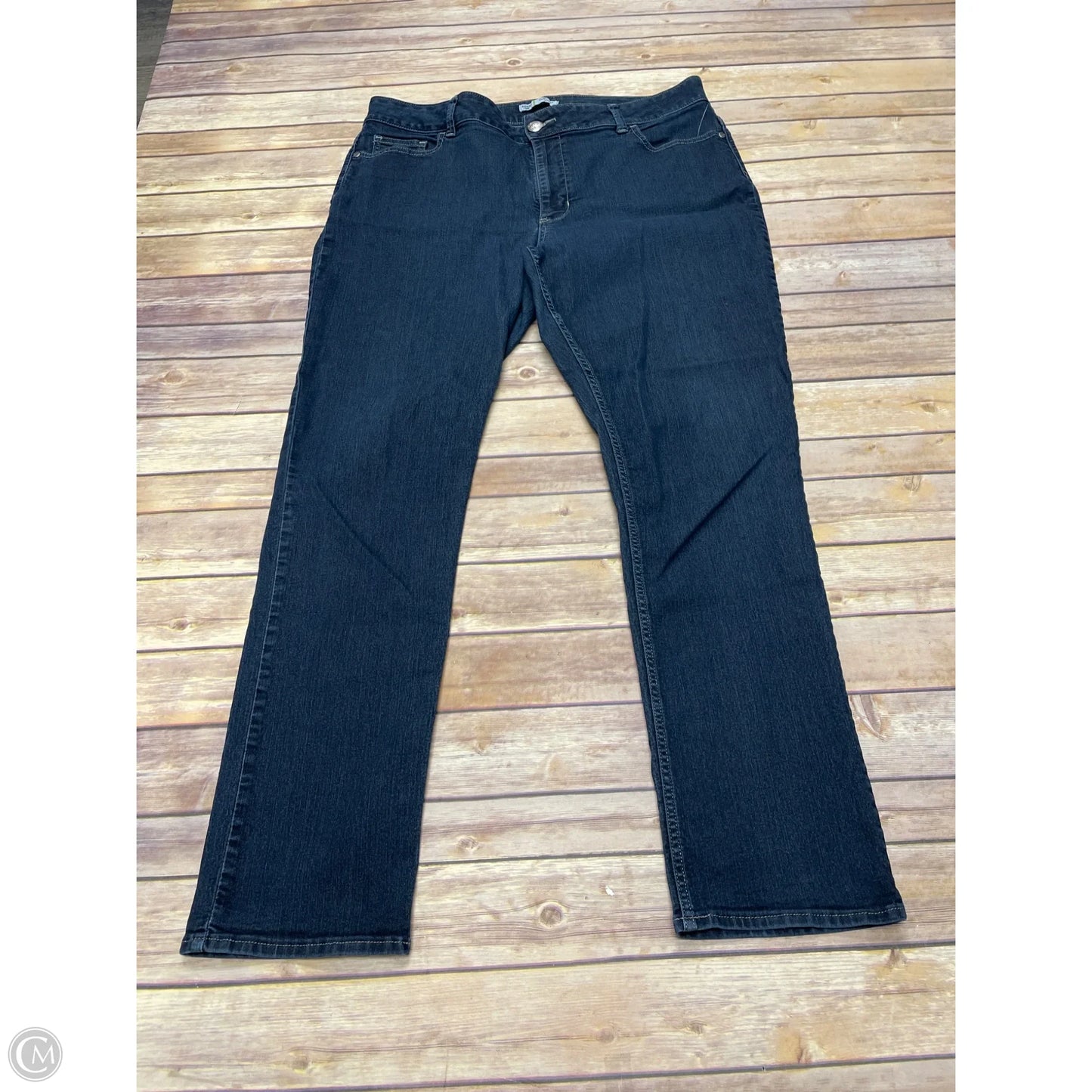 Jeans Straight By Riders In Blue Denim, Size: 16