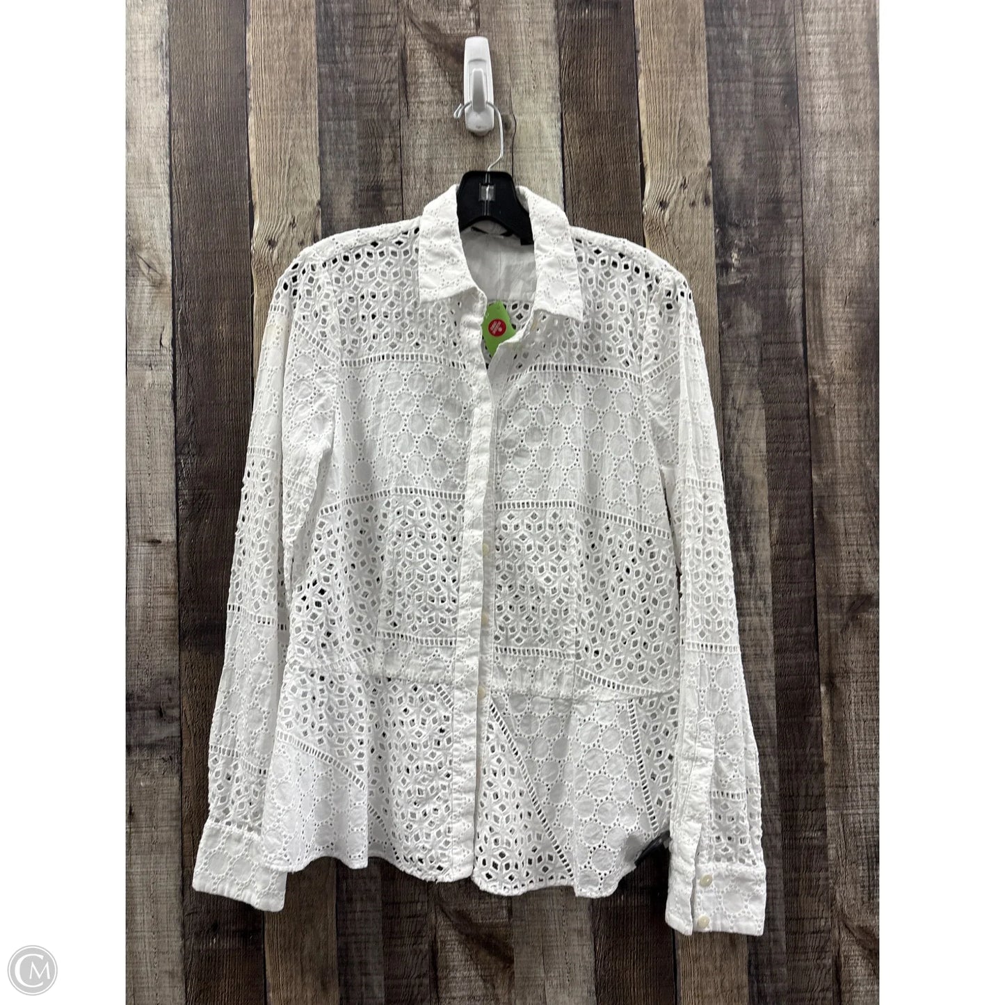 Top Long Sleeve By Carlisle In White, Size: M