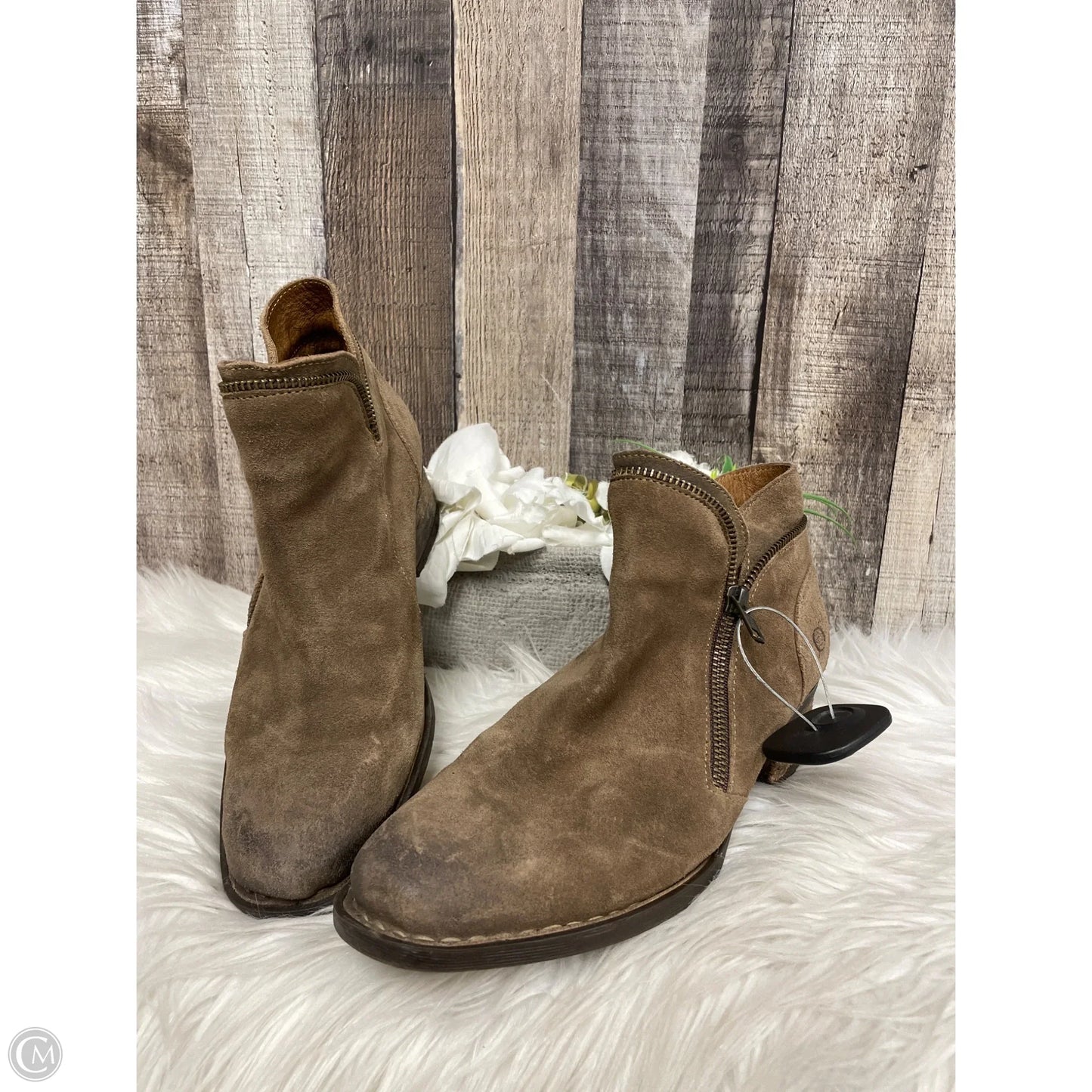 Boots Ankle Flats By Born In Brown, Size: 8.5
