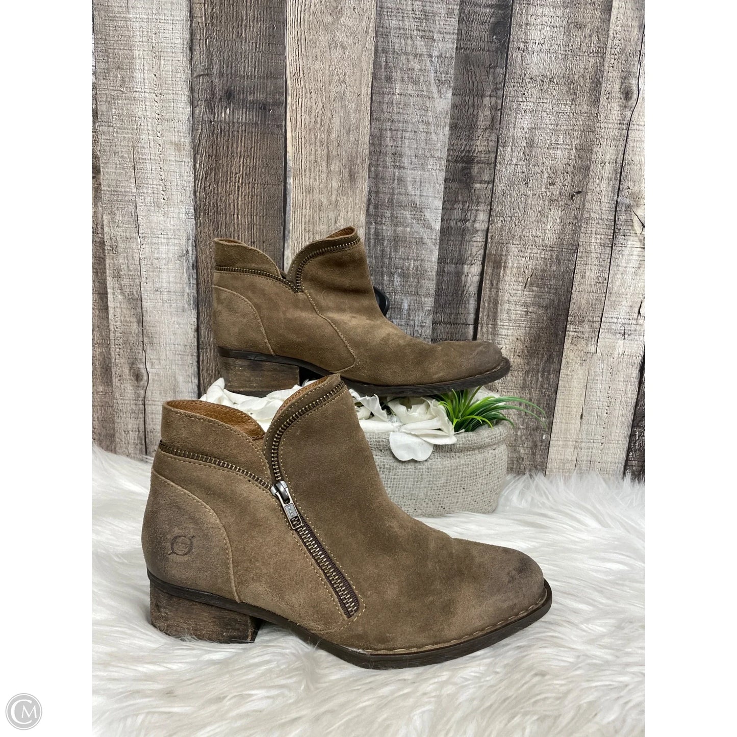 Boots Ankle Flats By Born In Brown, Size: 8.5