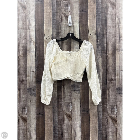 Top Long Sleeve By American Eagle In Cream, Size: S