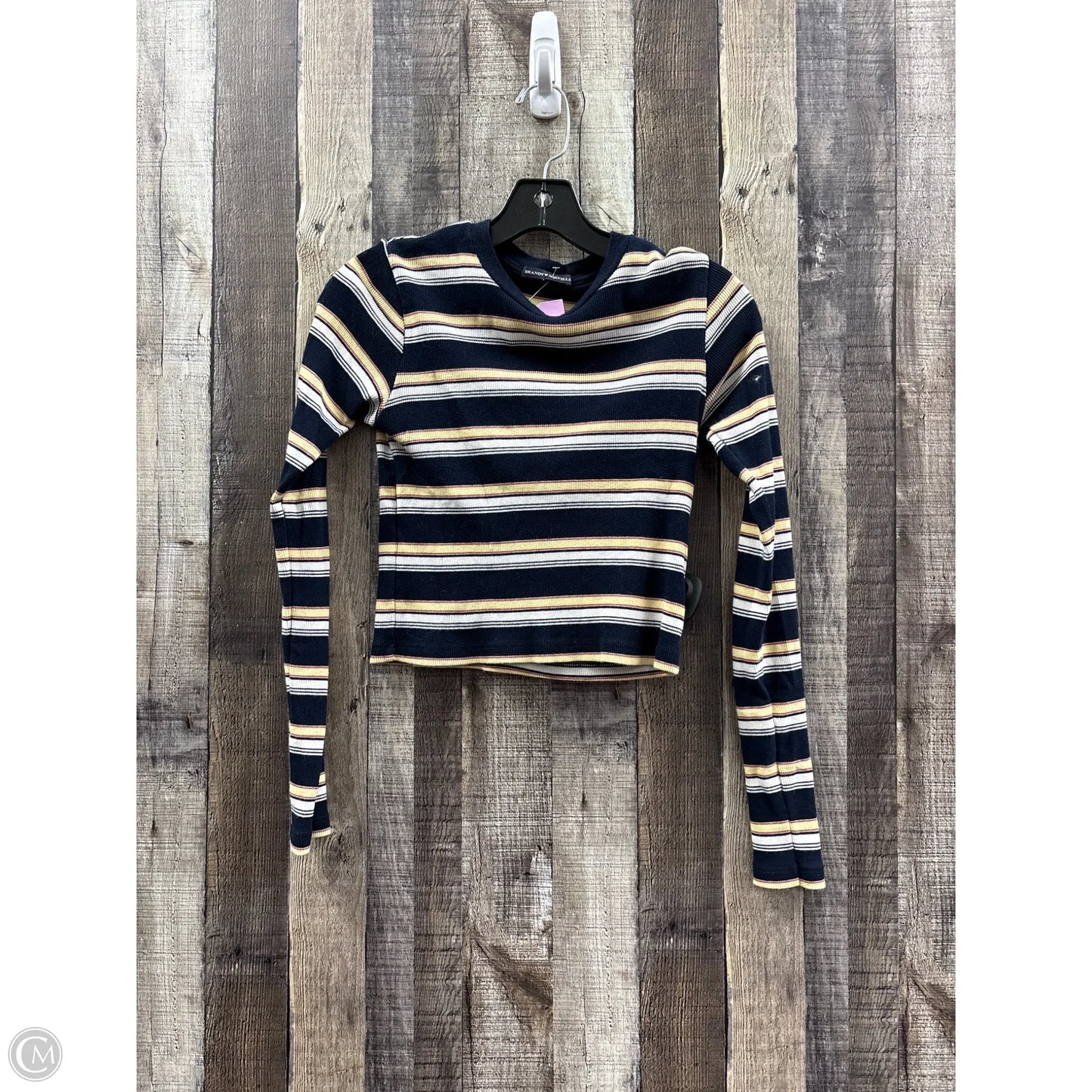 Top Long Sleeve Basic By Brandy Melville In Striped Pattern, Size: S