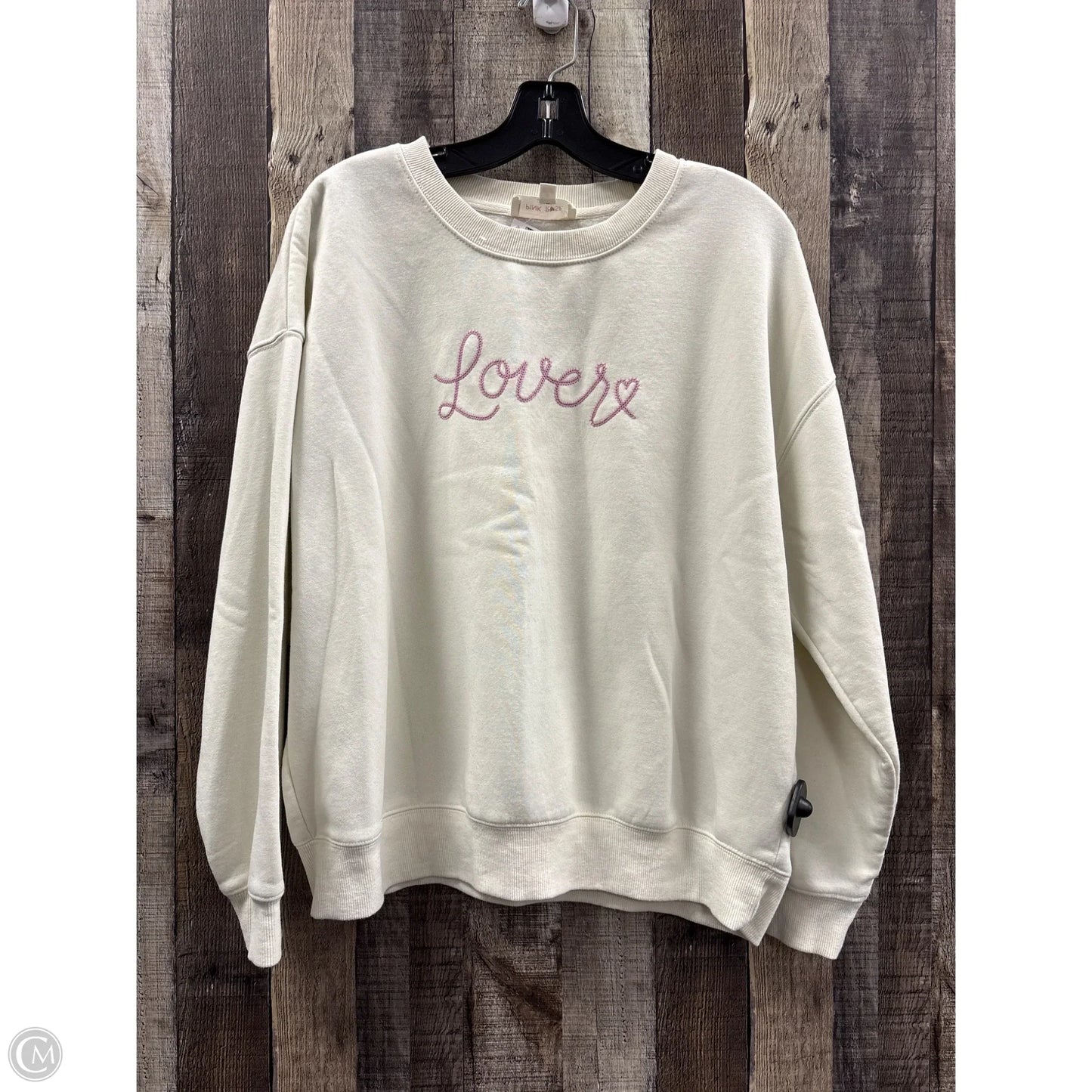 Sweatshirt Crewneck By Pink Rose In Cream, Size: M
